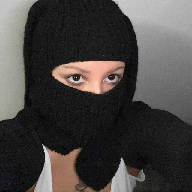 Adult Bunny Balaclava Hat Knitted Bunny Hood Rabbit Ear Hat