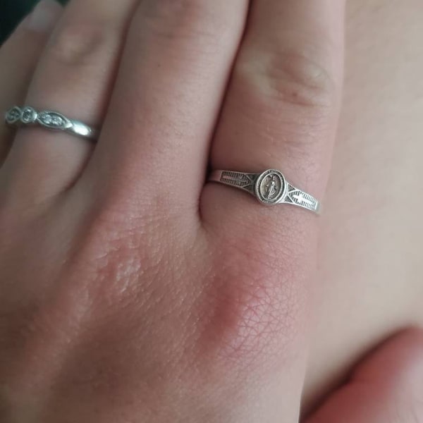 Sterling Silver Religious Ring - Etsy