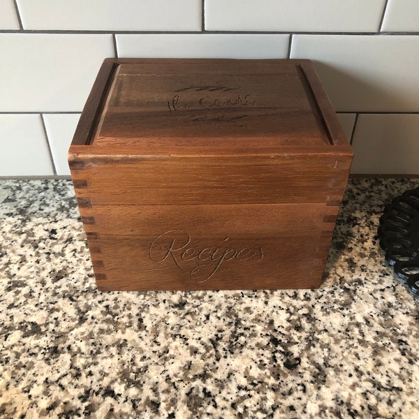 Gorgeous Wood Recipe Box | All Occasion Recipe Box for 4x6 Cards ...
