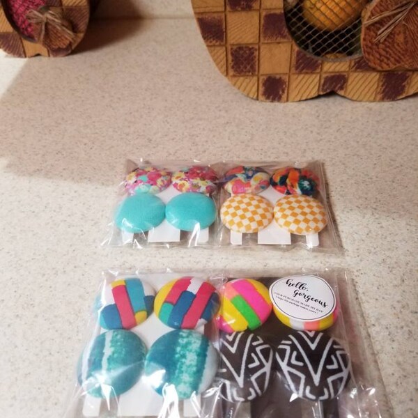 Oversized Button Stud Earrings main image 1