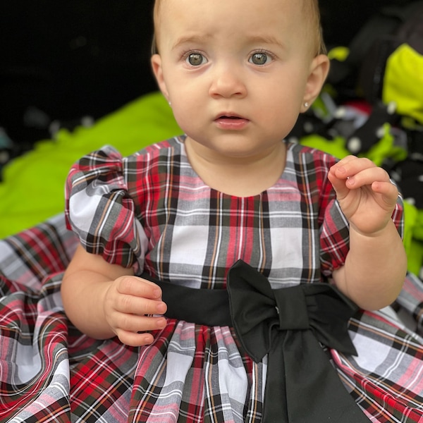 Baby Toddler Lace Detail Red Tartan Dress (6m-6y)