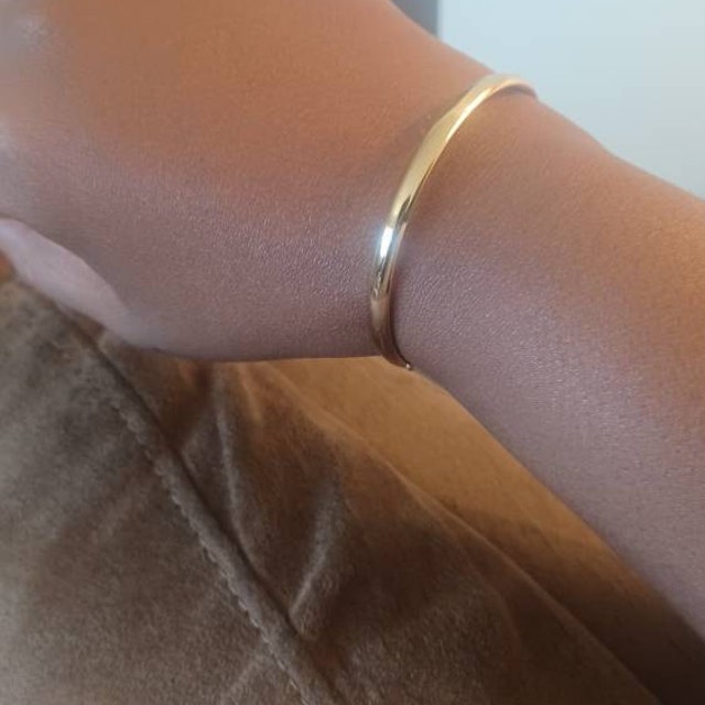 アクセサリー K10YG BANGLE 10K Yellow Gold Bangle Bracelet, 5mm Thick, 7