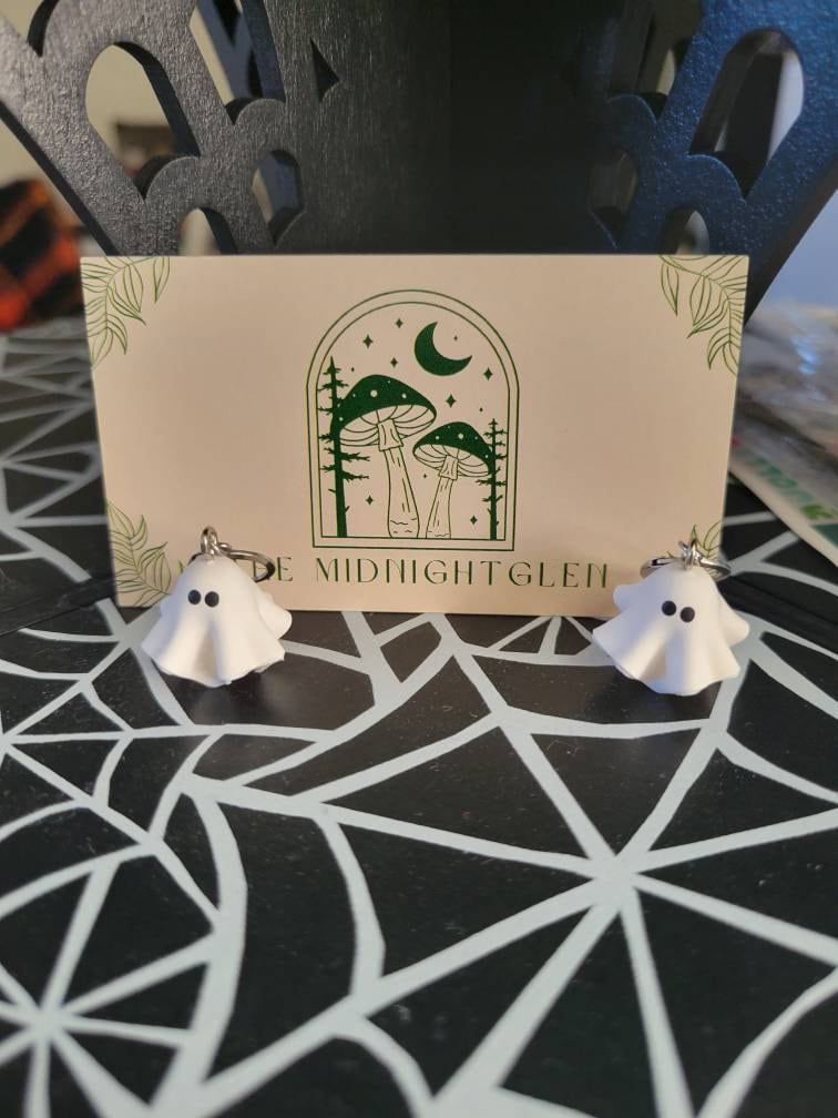Sheet Ghost Dangle Earrings, Stainless Steel Nickle Free Metal Earring, Halloween Spooky Earrings