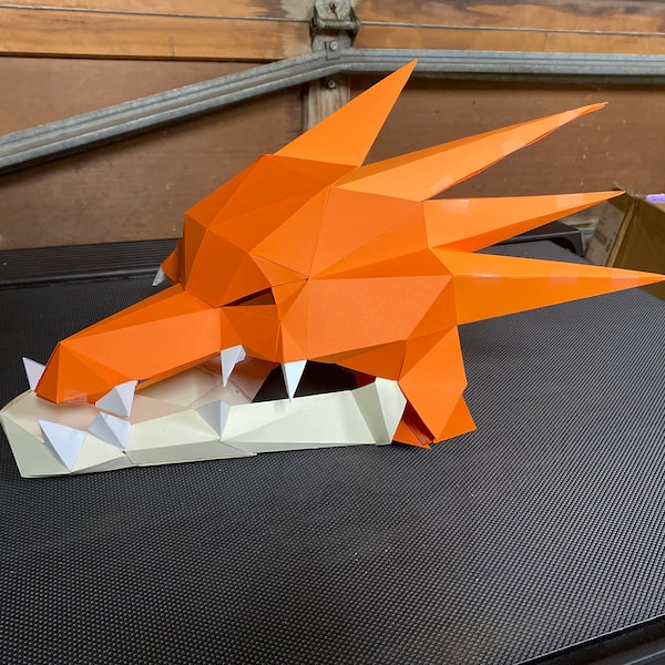 Dragon Mask With Moving Jaw Pattern - Papercraft 3d | Paper Mask ...