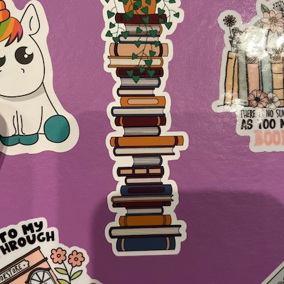 Book Stack Die Cut Sticker 1.4wx4.7h Decorate Laptops, Planners ...