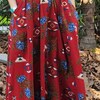 60's Red & white Op-Art Cotton Midi Wrap Skirt by Elizabeth Arden