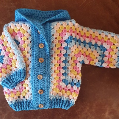 Little Fig NICKY Crochet Granny Hexagon & Square Children's Hooded ...