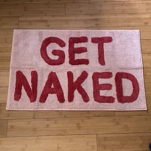 Get Naked Bath Mat Funny Cute Bathroom Rugs Blue Rainbow Rug - Etsy