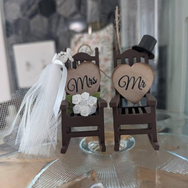 Rocking Chair-cake Topper-rustic-shabby-woodlands-mr.and Mrs-country ...