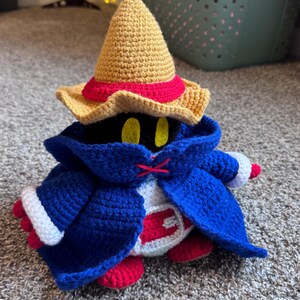 【min】青の羊　火の精　ぬいぐるみ　国内作家 かぎ針編みのパターン 黒魔道士ビビ風ファイナルファンタジー