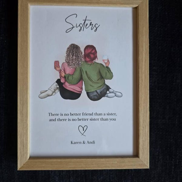 Personalised Gift for Your Sister - Choose Your Quote, Print for ...