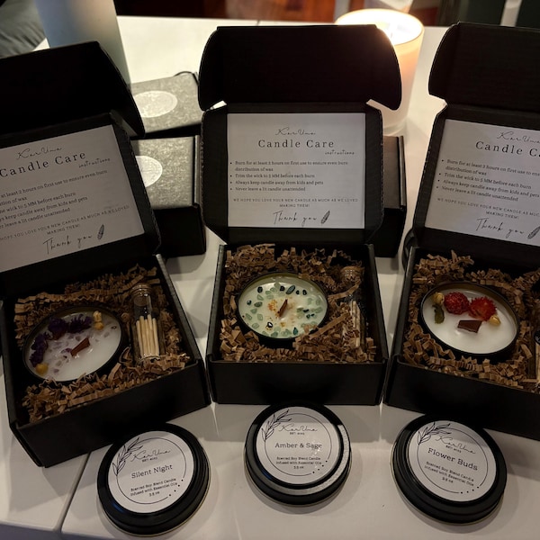 7 Oz Handmade Soy Candle and Wax Sachet Gift Box Mother’s Day Candle ...