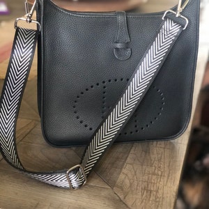 Mautto Dark Brown Adjustable Leather Strap for LV de Pochette/Eva, Petite Bag 42-65 Extra Long Crossbody / Silver-Tone