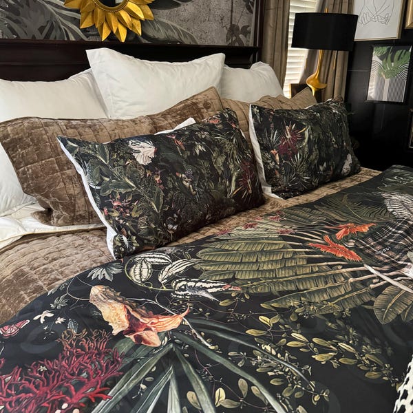 Forest And Wild Animals Duvet Cover Set Nature Botanical Bedding Set forest-and-wild-animals-duvet-cover-set-nature-botanical-bedding-set