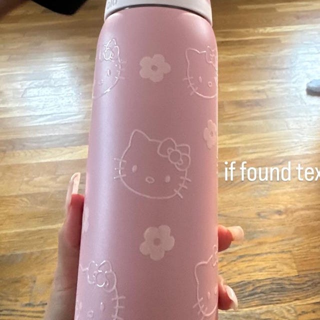 HK Owala 32oz Pink Water Bottle, Sanrio Inspired Hello Kitty