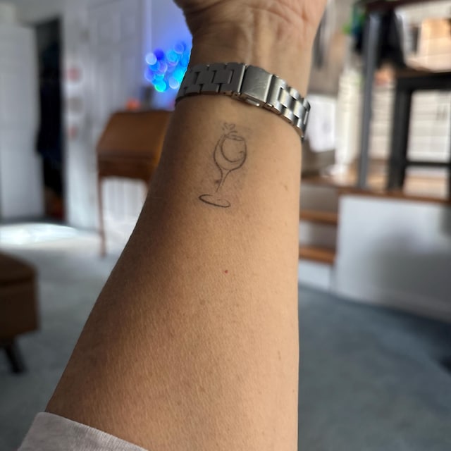 Wine Glass Heart Temporary Tattoo - Etsy
