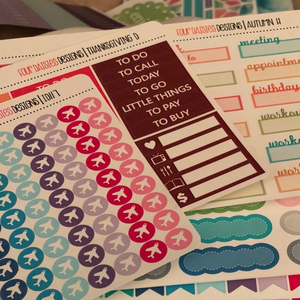 135 Airplane Icon Dot Planner Stickers for Erin Condren Life Planner ...