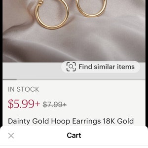 Dainty Gold Hoop Earrings 18K Gold Minimalist Design Daily Jewelry ...