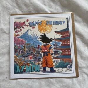 Goku Birthday Card, Personalised Birthday Card, Birthday Card
