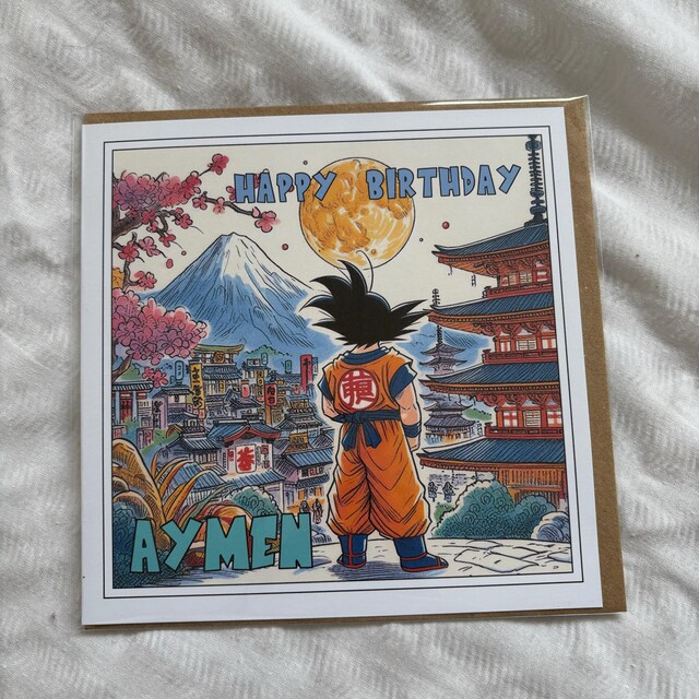 Goku Birthday Card, Personalised Birthday Card, Birthday Card