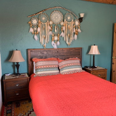 Dreamcatcher Moon and Stars Hanging Over the Bed Large Dream - Etsy