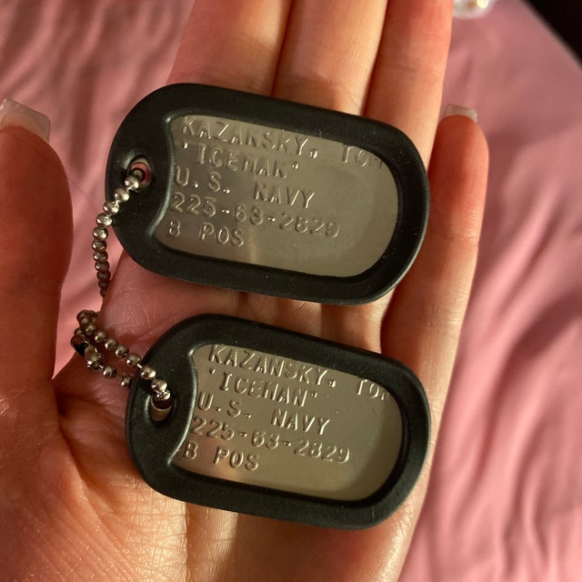 ICEMAN Top Gun Stainless Steel Military Dog Tag Set Cosplay