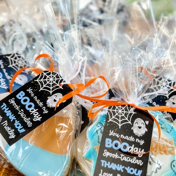 Halloween Birthday Thank You Tag, Halloween Thank You Tag, Cute Ghost ...