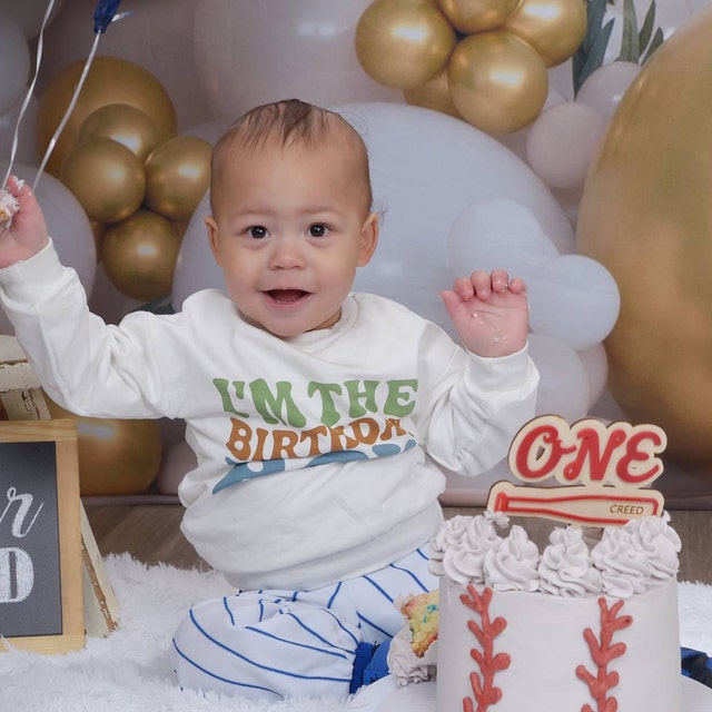 Cake Topper 'Rookie Of The Year' – Baseball-Design, Glitzernd Blau, Für 1. Geburtstag Oder Gender Reveal