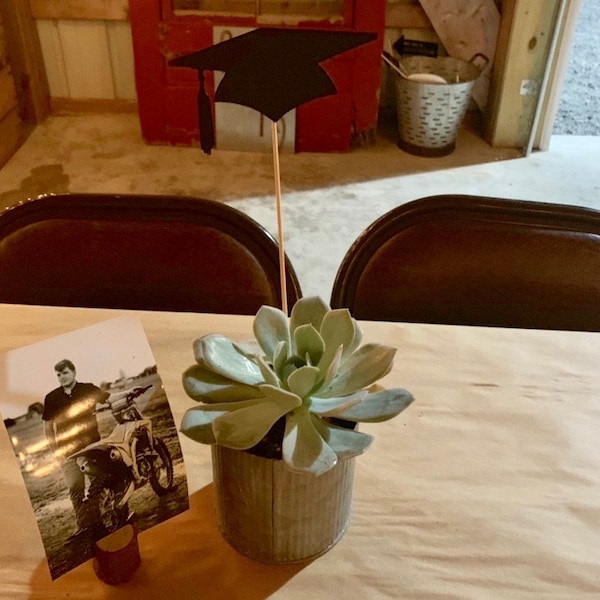 Graduation Centerpiece CAP Sticks | Hat | Party | Table | Decorations ...