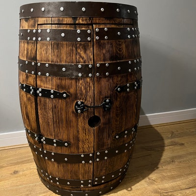 ROTATING SHELF Whisky Barrel Cabinet_oak Barrel-bar_handmade - Etsy