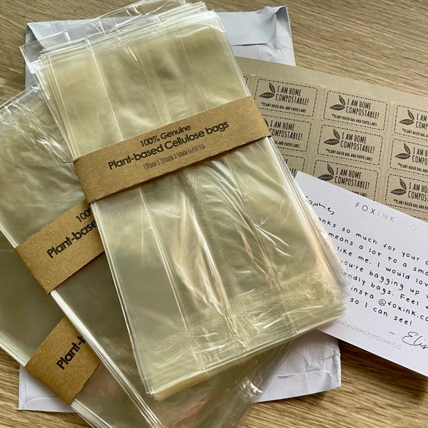 Biodegradable Clear Cellulose Bags - Multiple Sizes Available - Etsy ...