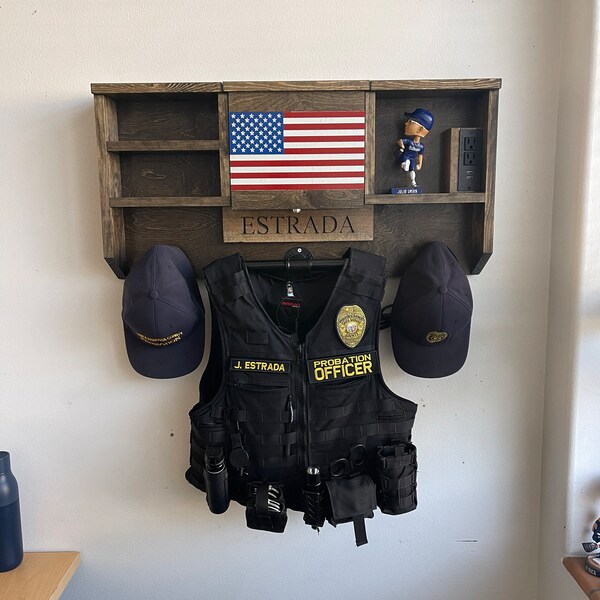 Custom Wall Mounted Duty Rack: Police Gear Storage With Lock - Etsy
