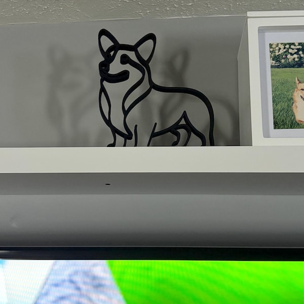Customer photo of Corgi Line Art Sculpture in their home