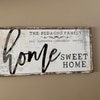 Home Sweet Home Family Name Sign Modern Vintage Decor Large Rustic