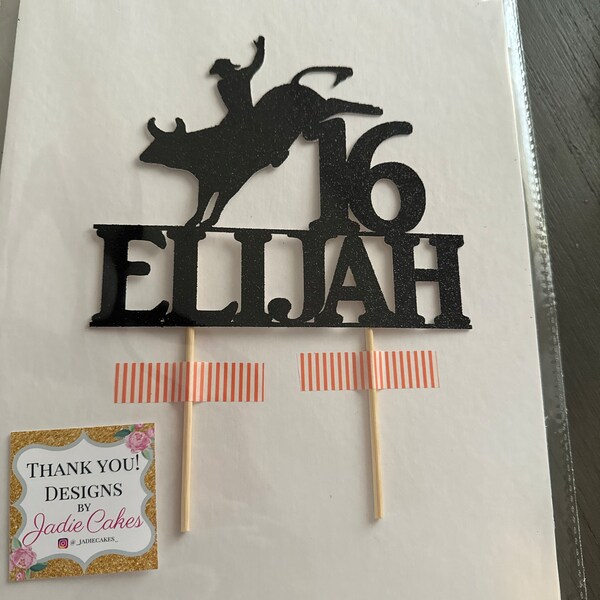 Cowboy Cake Topper | Bull Riding Cake Topper | Cowboy Birthday | Cowboy ...