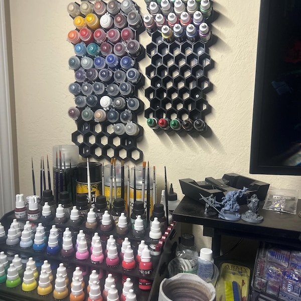 Vallejo, Army Painter, Reaper & GSW Compatible Modular Hex Paint Rack ...