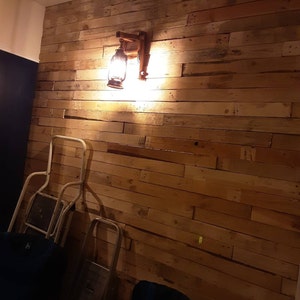 45 m2 Revestimiento de pared de madera rústica Revestimiento de madera de  palet recuperada Seco, Desclavado, Listo para colocar tablas tablones -   España