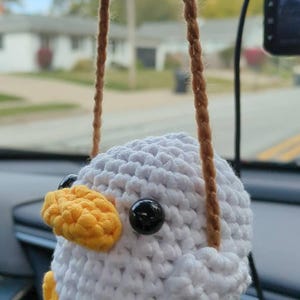 赤ちゃんアヒルの編み図、鳥の編みキーホルダー、かわいい車のハンガー