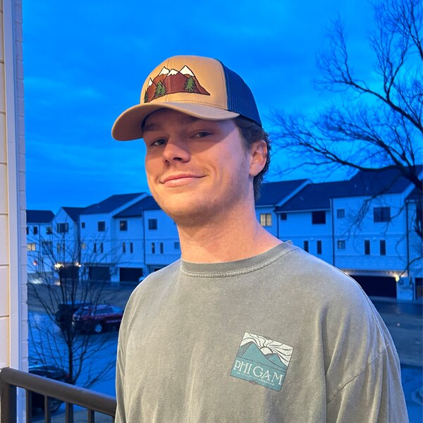 Between the Mountains Orange Snapback Hat