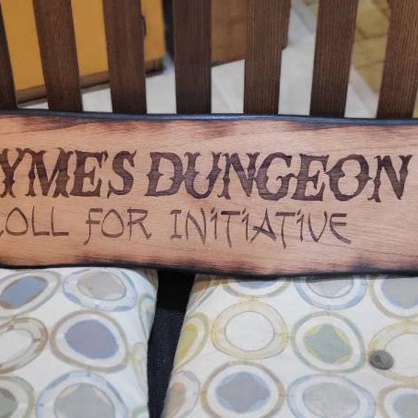 Personalized Rustic Dnd Wood Sign - Dungeons and Dragons - Roll for ...