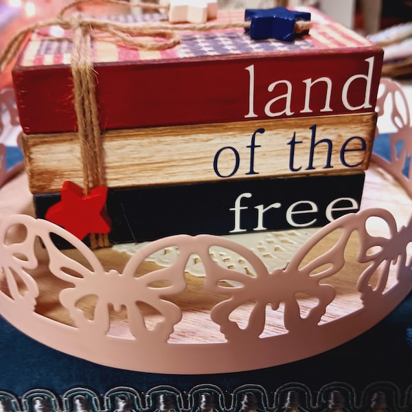 Father’s Day Mini Wood Book Stack/ Tiered Tray Decor/ Father’s Day Tier ...