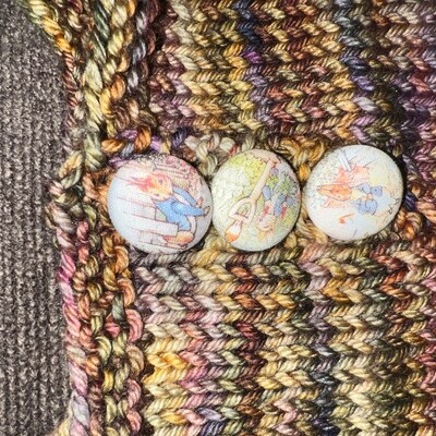 Fabric Buttons, Peter Rabbit Buttons, Beatrix Potter Shank, Flatback ...