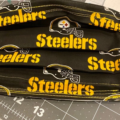 NFL PITTSBURGH STEELERS Allover Black Football 100% Cotton Fabric ...