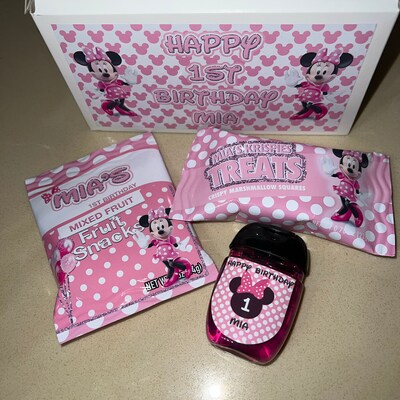 Minnie Mouse Birthday Chip Bags Minnie Boutique Minnies - Etsy