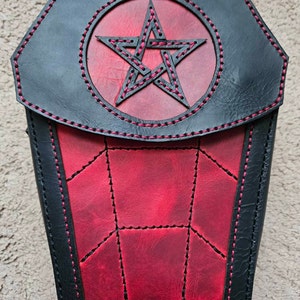 Coffin Shoulder Bag Leather Pattern PDF Halloween Bag Digital