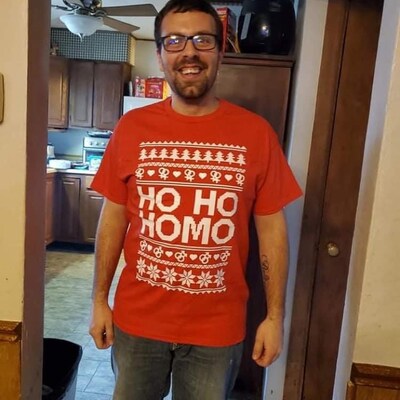 LGBT Gay Pride Weihnachtskarte – „Ho Ho Homo“, Lustig, Frecher Spruch, Für Freund & Freundin