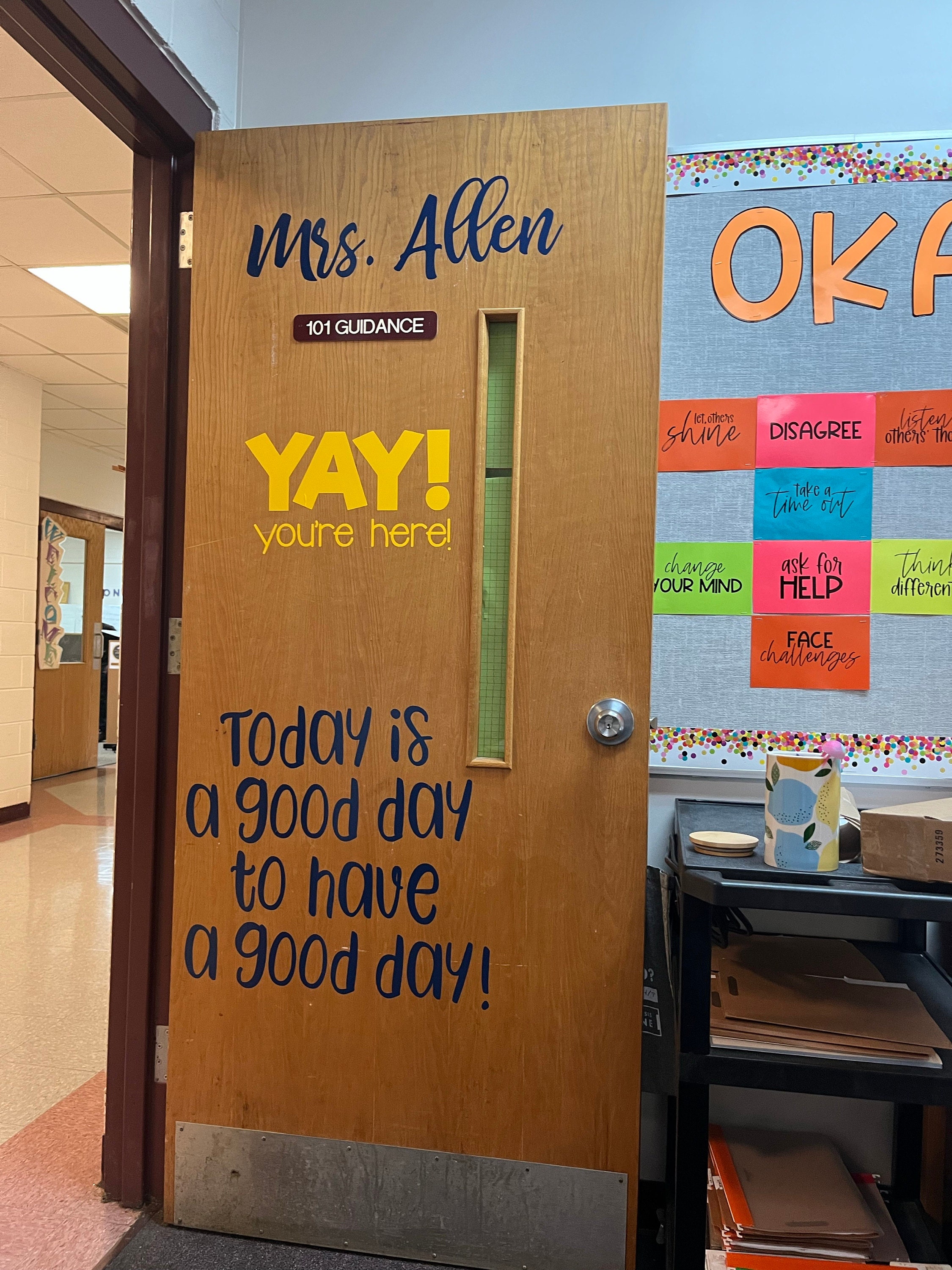 YAY! you're here! Designed for Elementary Classroom Door Vinyl Wall decal School Elementary Classroom Teacher Decal Educational