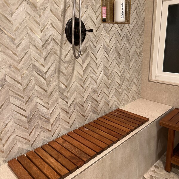 30x30 Inches Wooden Bathroom Mat Floor Shower Rug Natural Must Have ...