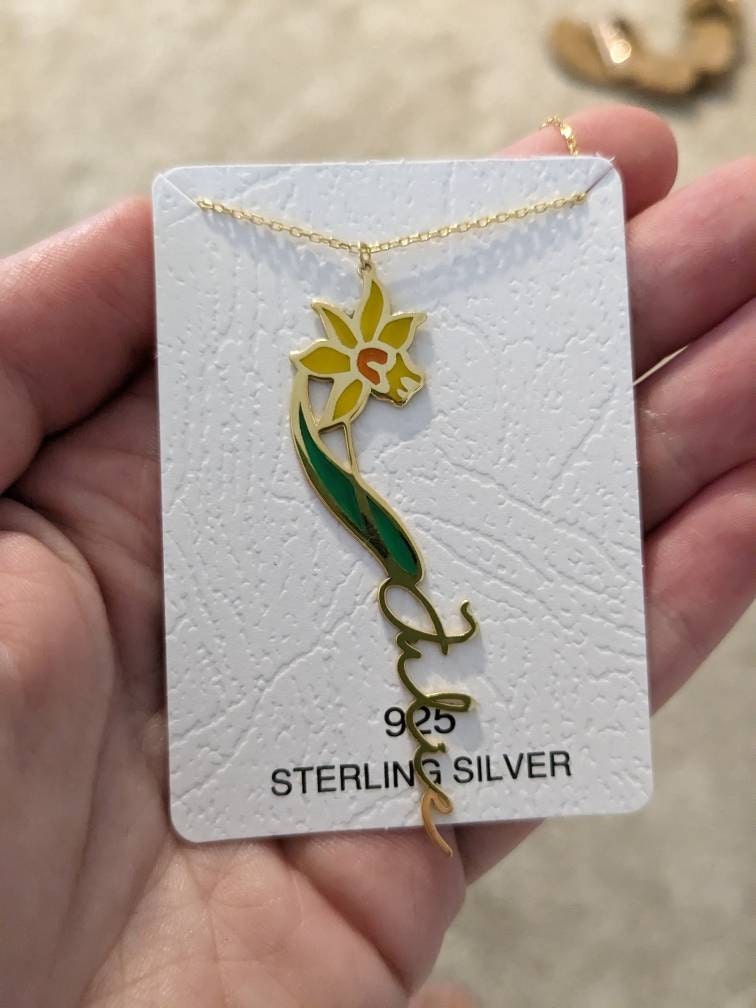Personalisierte Geburtsblumenkette, personalisierte Namenskette, florale Namenskette, personalisierter Namensschmuck, personalisierte Geschenke für sie, Geburtstagsgeschenke
