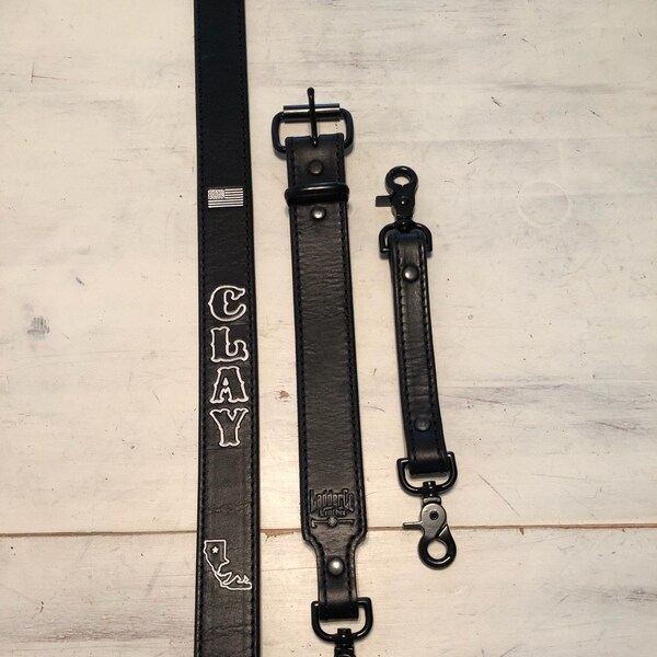 Perfect Fit Leather Anti-Sway Radio Strap – Firefighter, Black Hardware, USA
